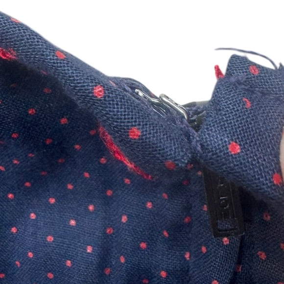Vintage Susan Thomas Blouse Navy with Red Polka Dots - Picture 9 of 9